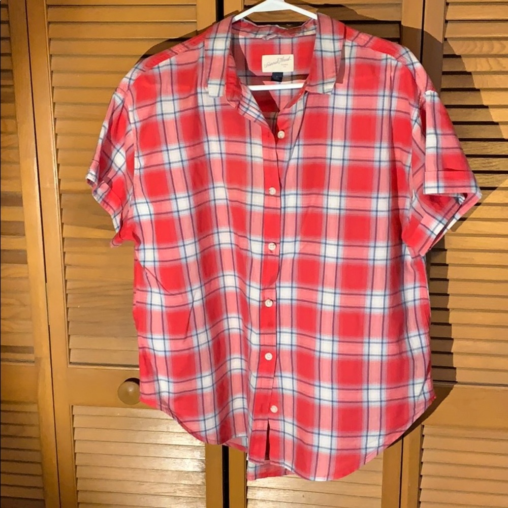 Red Plaid Camp Shirt